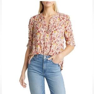 EUC Wit & Wisdom (Nordstrom) smocked elbow sleeve blouse. Worn once!